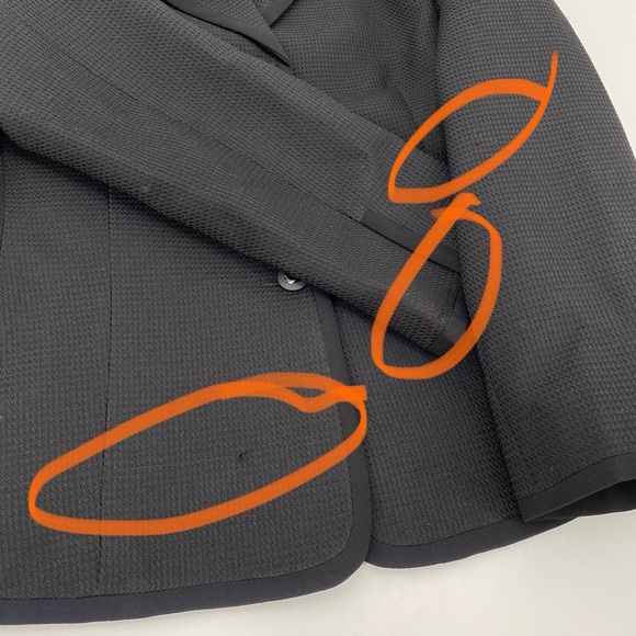 Evan-Picone Blazer Suit Jacket 16 Womens Black Waffle Texture 3 Button Career - Picture 6 of 12